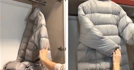 Совршен трик за сместување на долгите зимски јакни во плакарот (видео)